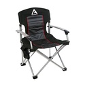 Camping chair with side table, black 