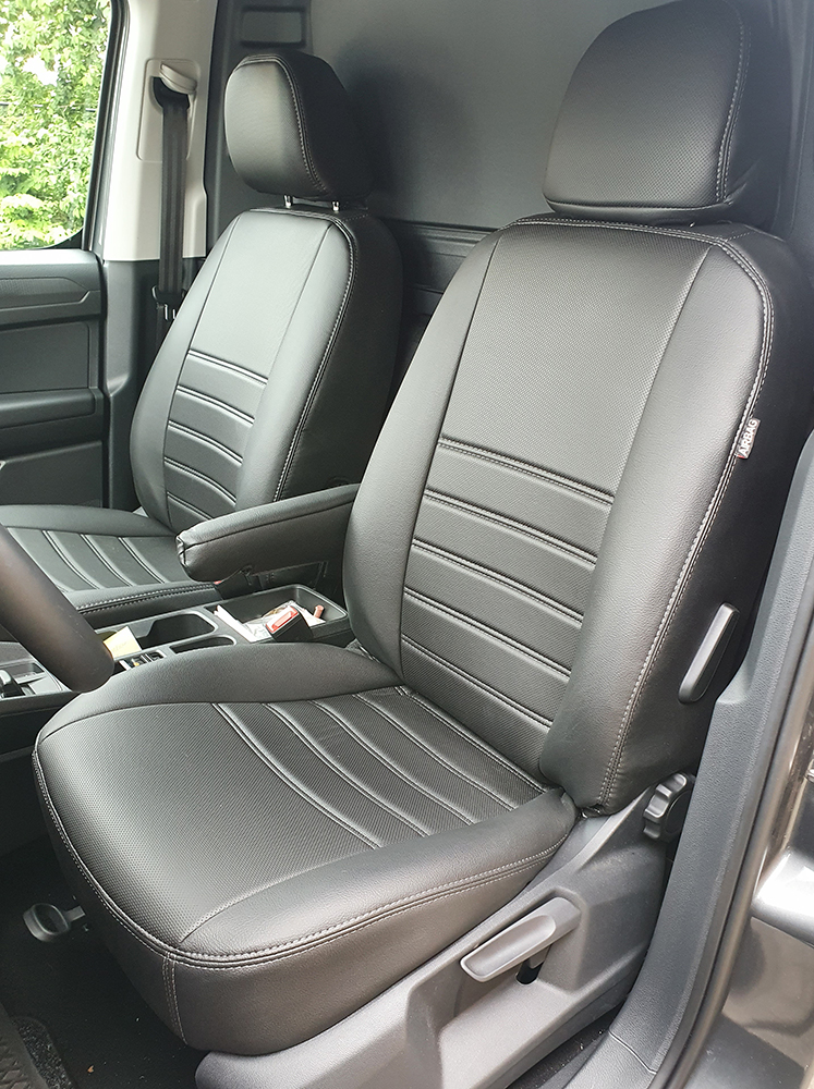 Sitzbezug in schwarz Stoff und Kunstleder für Renault Kangoo II